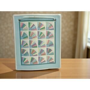 1989 Hill Design Ceramic Tile Ornament-Grandmother's Fan Quilting Wall Art-Farm